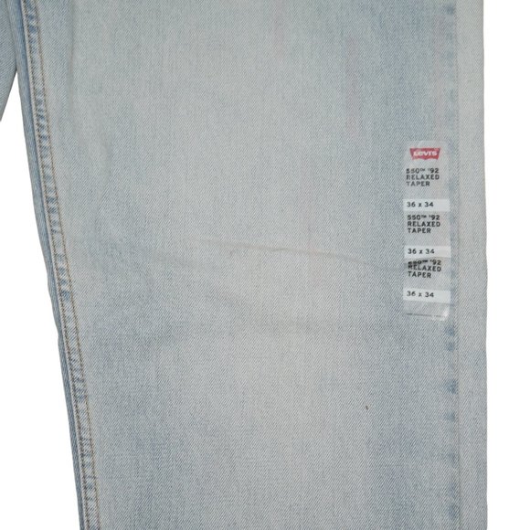 Levis 550 Relaxed Fit Men's Tapered Leg Jeans Size 38x34 Light Wash Paint Denim - Picture 6 of 10
